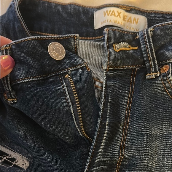 Wax Jean Blue High-Waisted Distressed Shorts - Picture 4 of 5